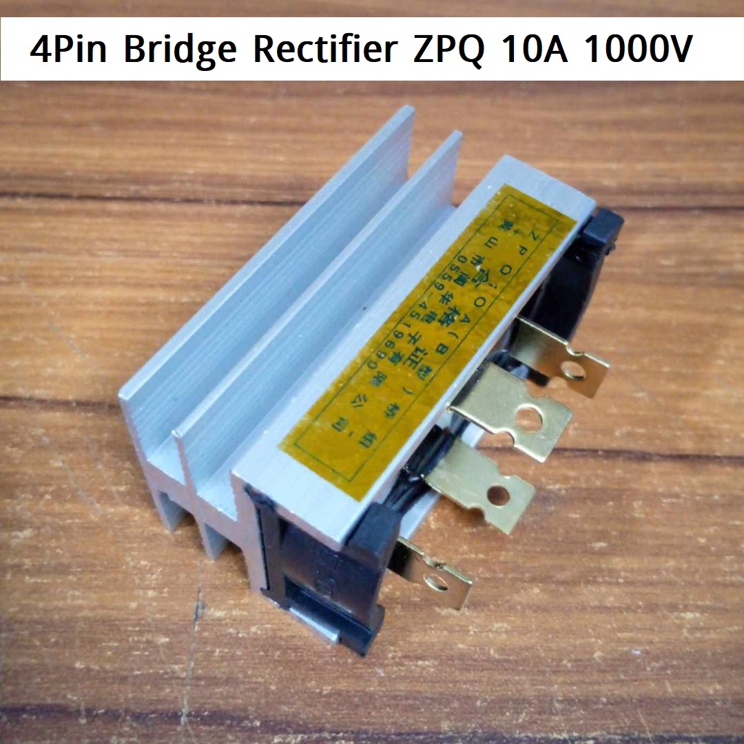 Picture of ORGINAL 4Pin BRIDGE Rectifier ZPQ 10A 1000V Three Phase Diode DC To AC Power Rectifier Silicon Full Wave Diode 4 Terminal Leads Bridge Rectifier Module With Heatsinks Cap
