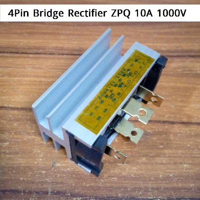 Picture of ORGINAL 4Pin BRIDGE Rectifier ZPQ 10A 1000V Three Phase Diode DC To AC Power Rectifier Silicon Full Wave Diode 4 Terminal Leads Bridge Rectifier Module With Heatsinks Cap