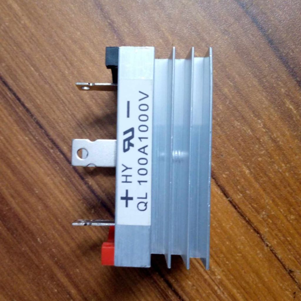 Picture of 4Pin BRIDGE Rectifier QL100A 1000V Three Phase Diode DC To AC Power Rectifier Silicon Full Wave Diode 4 Terminal Leads Bridge Rectifier Module With Heatsinks Cap