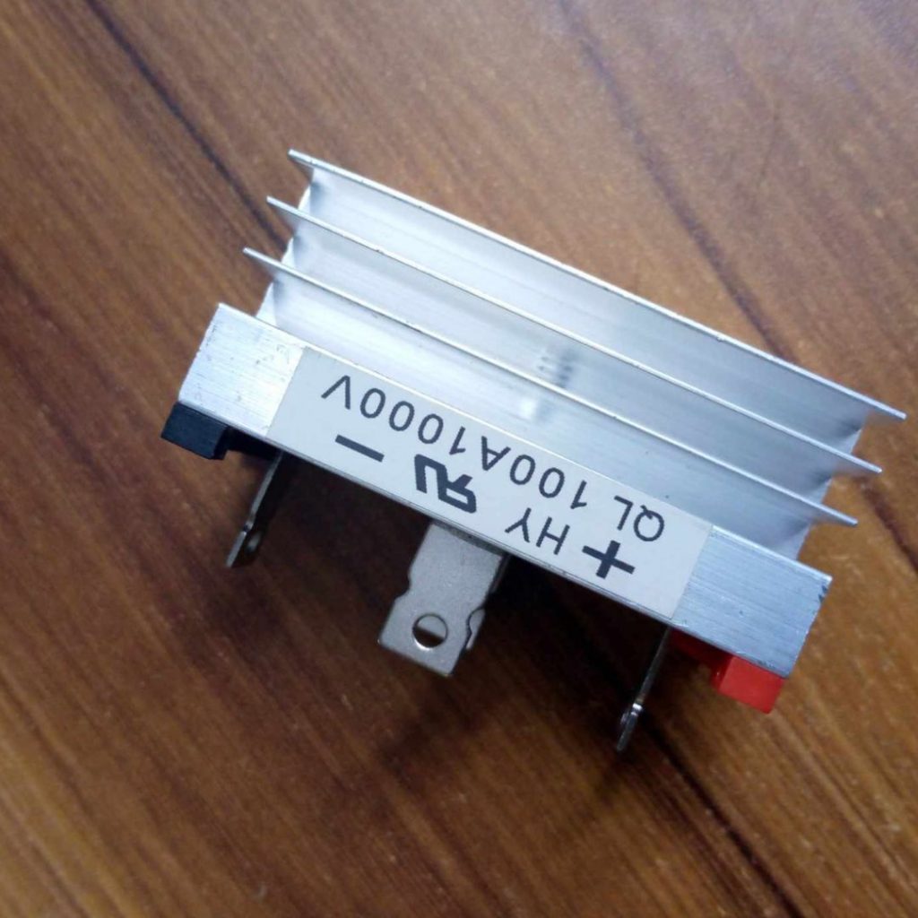 Picture of 4Pin BRIDGE Rectifier QL100A 1000V Three Phase Diode DC To AC Power Rectifier Silicon Full Wave Diode 4 Terminal Leads Bridge Rectifier Module With Heatsinks Cap