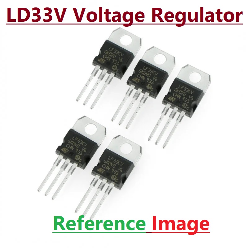 Picture of LD33CV LD33V LD33 LD1117V33 3.3V 800mA Voltage Regulator IC TO-220 Package Low Drop Positive Voltage Regulator 3.3V 800mA IC