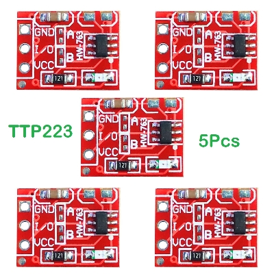 Picture of 5Pcs RED TTP223 TTP-223 Capacitive Touch Switch Capacitive Touch Sensor Module DC 2V 5.5V Low Power Consumption Touch Sensor Switches Module