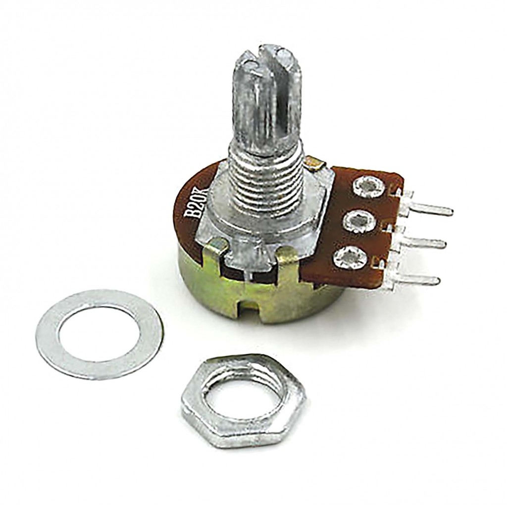 Picture of 3Pcs- 3 Pin 20K Potentiometer Panel Mount 20K Ohm 1/2W 3 Terminal Leads Single Gang Linear Taper Rotary Potentiometer 20K Variable Resistor 20K Volume Pot Switches