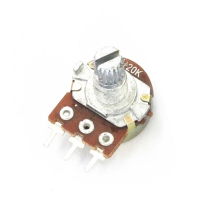 Picture of 3Pcs- 3 Pin 20K Potentiometer Panel Mount 20K Ohm 1/2W 3 Terminal Leads Single Gang Linear Taper Rotary Potentiometer 20K Variable Resistor 20K Volume Pot Switches