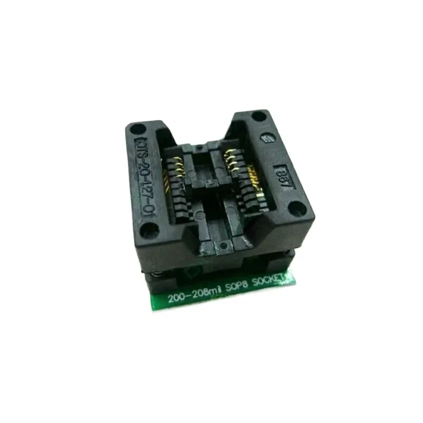 Picture of 200mil SOIC8 SOP8 To DIP8 Programmer Adapter Socket Converter 200mil Wide Chip Wide Body Seat Wide 200mil Programmer Adapters Socket  EEPROM Flash 8 Pin SMD Programming Module