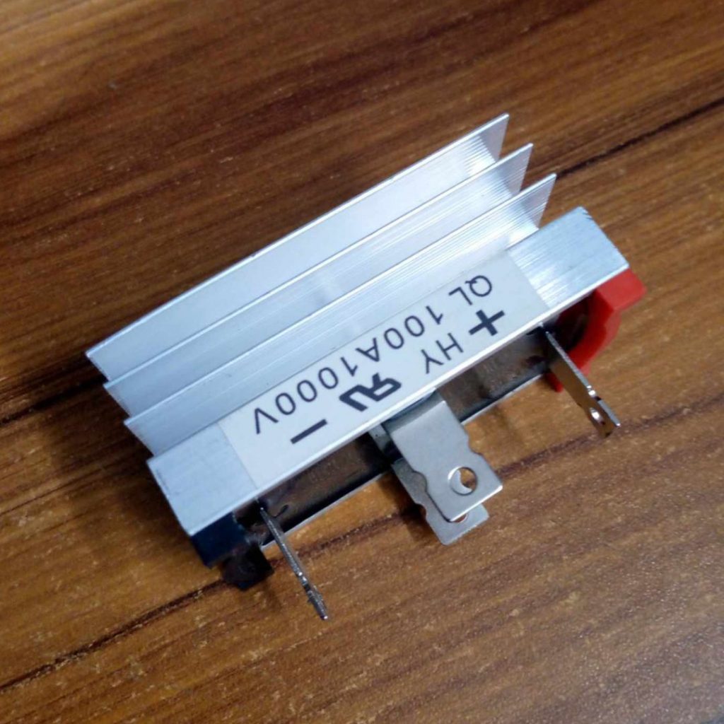 Picture of ORGINAL 4 Pin BRIDGE Rectifier QL100A 1000V Three Phase Diode DC To AC Power Rectifier Silicon Full Wave Diode 4 Terminal Leads 100A Bridge Rectifier With Heatsinks Cap 1000 Bridge Rectifier