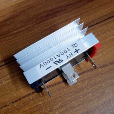 Picture of ORGINAL 4 Pin BRIDGE Rectifier QL100A 1000V Three Phase Diode DC To AC Power Rectifier Silicon Full Wave Diode 4 Terminal Leads 100A Bridge Rectifier With Heatsinks Cap 1000 Bridge Rectifier