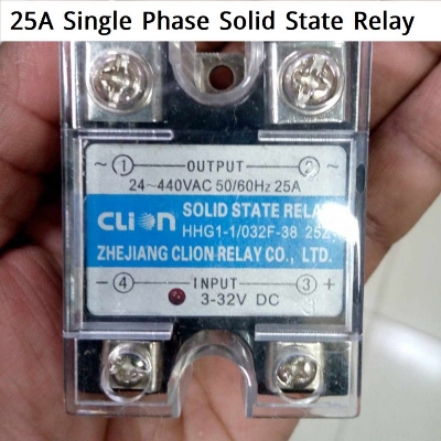 Picture of 25A Single Phase Solid State Relay INPUT 3-32VDC OUTPUT 24-440VDC DC-AC SSR Voltage Regulator RELAY 25A  Solid State Relay Switches Voltage Regulator Adapters