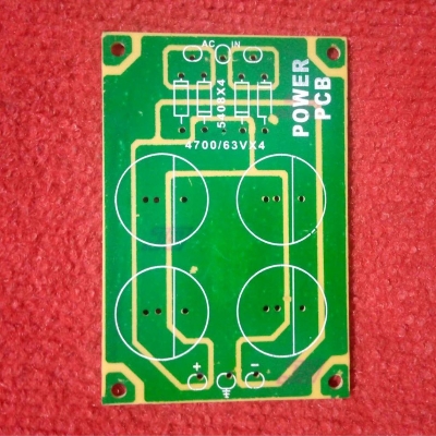 Picture of EMPTY Board 4 Capacitor BLANK Board Filter Circuit For 4700uf 63V 4 Capacitor Board INDIAN PCB Transformer Filter Empty Circuit Board Adapters 4 Capacitor Filter Circuit 4700uf 63V Capacitors