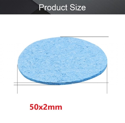 Picture of 2Pcs - BLUE Round SPONGE 50mm Sponge For Soldering Iron Sponge ESD Soldering Stations Iron Tip Sponge Cleaner Pads Size 50x2mm ESD Tip Cleaning Sponge Adapters