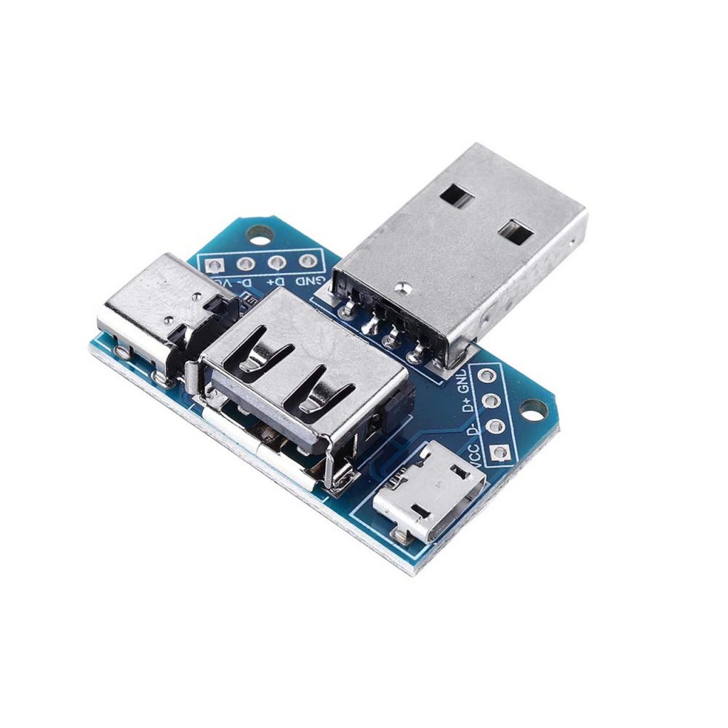 Picture of XY-USB4 USB Adapters Male To Female Micro Type-C 4P 2.54mm USB4 Module Converter 4 In 1 USB Adapters Board 5V USB Male To Female Distribution Board Head USB Male To Type C To Micro USB To 2.54mm 4P USB Converter Adapters