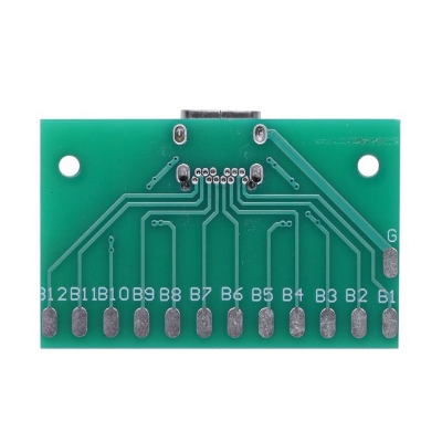 Picture of 24 Pin TYPE C Breakout Board TYPE-C USB To DIP USB 3.1 Female Socket Type C Connector 24 Pins Breakout PCB Board SMT Type C Female Test Board USB 3.1 With PCB Board 24P Female Connector Adapters