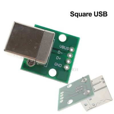 Picture of USB-B Breakout Board USB Type B Female Socket Breakout Board 2.54mm Pitch Adapters Connector USB-B To DIP 4 Pin USB B Test Board USB Mother Seat To DIP