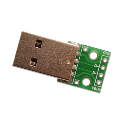 Picture of 4 Pin MALE USB Breakout Board 4P Male USB Socket USB Breakout Board USB 2.0 To DIP Adapters Male Sockets 4 Pin 2.54mm USB Type A Breakout Board USB 2.0 Male Head To DIP Adapters