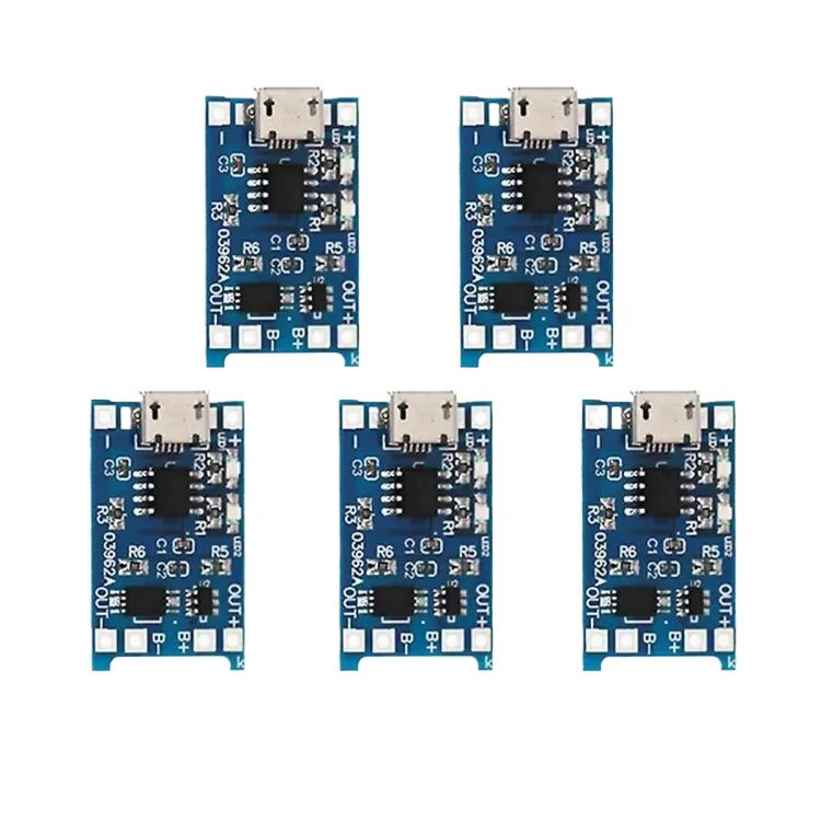 Picture of 2Pcs- TP4056 Module Micro USB 5V 1A 18650 Lithium Battery Charger Circuit with Dual Protection Functions TP4056 Charging Circuit Adapters TP4056 For 3.7V Battery Charger 18650 Battery Charger Circuit