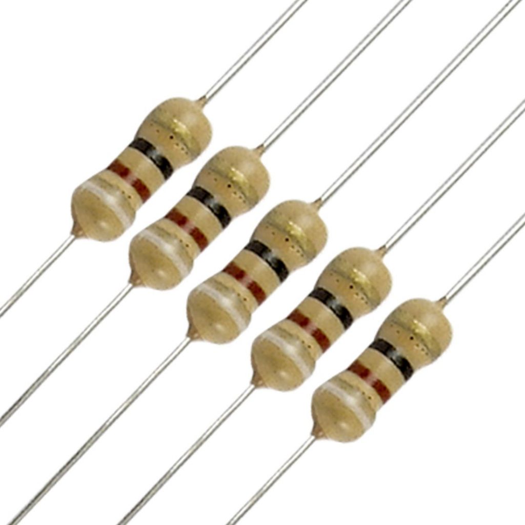 Picture of 50Pcs - 27 Ohm Resistor 5% 27 Ohm Carbon Film 27 Ohm Resistors 1/4W Resistance 0.25 Watt 5% Tolerance Fixed Resistors 2 Pin Leads 1/4W Resistor 27 Ohm