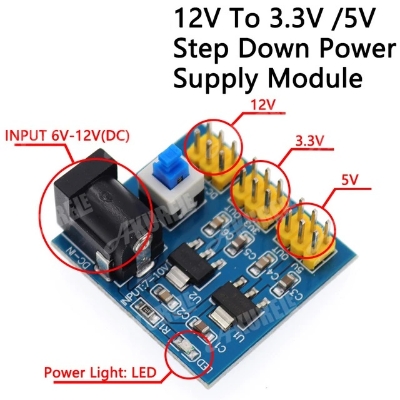 Picture of 12V 6V Power Module Multi Output Voltage Conversion 3.3V 5V 12V Power Module DC DC Voltage Conversion Module 12V To 3.3V 5V 12V Reduction Adapters