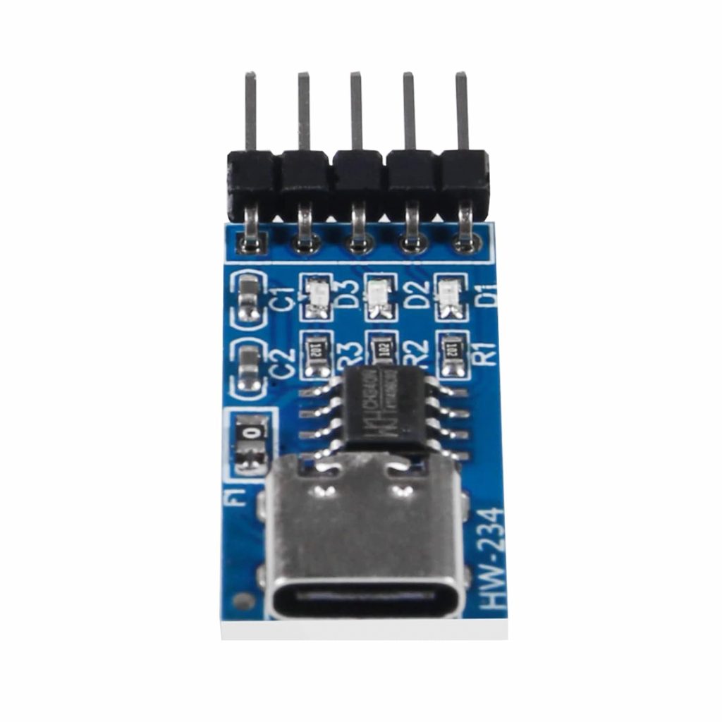 Picture of CH340 TYPE C Serial Port Module HW-234 CH340N TYPE-C Interface USB To TTL Serial Port Module CH340N DC 5V 3.3V 5 Pin Leads Header Type C USB To TTL CH340N Module Adapters