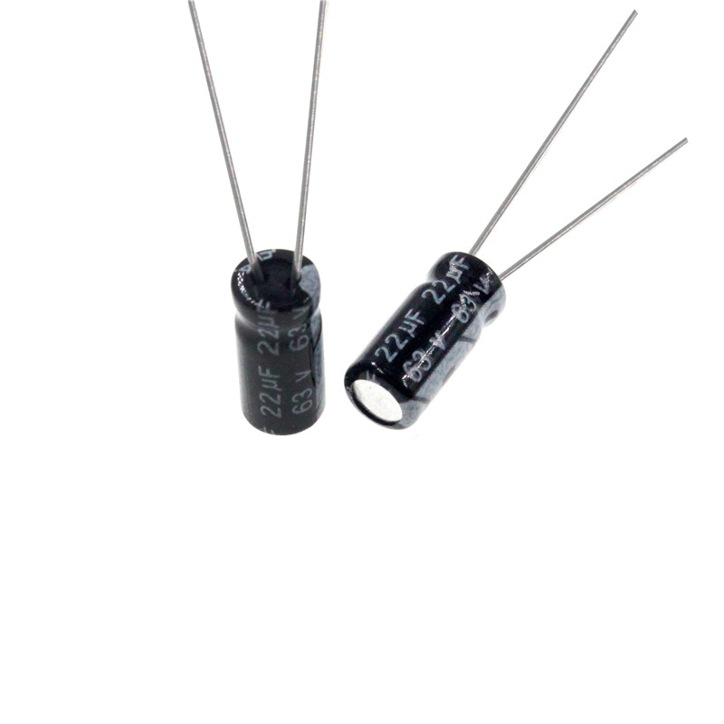 Picture of 10Pcs - 22uF 63V Capacitor RADIAL Electrolytic Capacitor 22uF Capacitor 63V 22uF Radial Polarized Aluminum Electrolytic Capacitors 2 Pin Leads 63V 22uF Capacitors