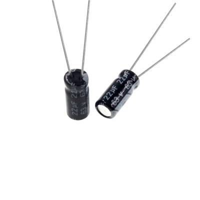 Picture of 10Pcs - 22uF 63V Capacitor RADIAL Electrolytic Capacitor 22uF Capacitor 63V 22uF Radial Polarized Aluminum Electrolytic Capacitors 2 Pin Leads 63V 22uF Capacitors