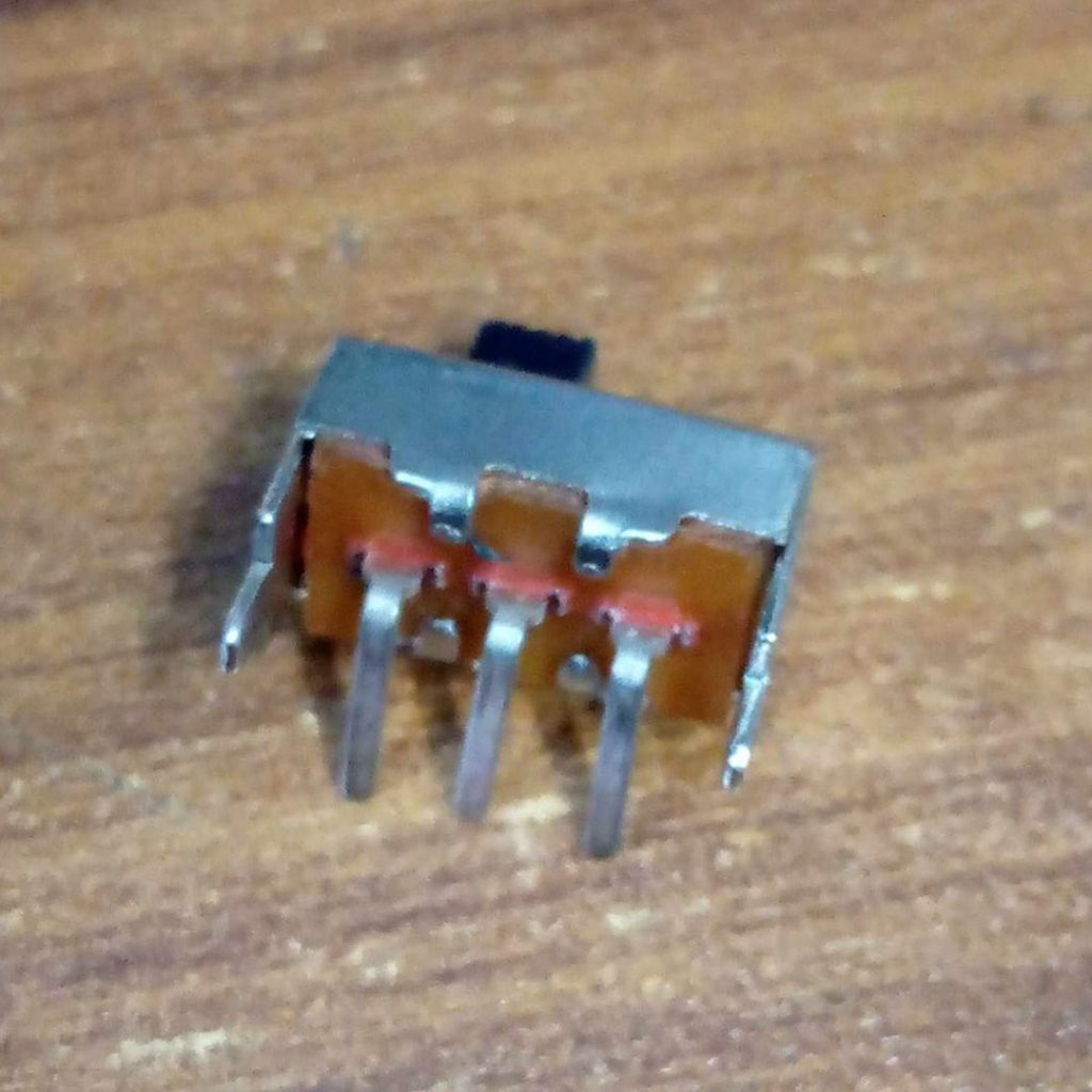 Picture of 5Pcs - ON OFF 90 Degree Angle Metal Slide Switches 3 Pins 2 Positions Horizontal Plug-in Board Handle Length 5mm Horizontal Handle Toggle Switch Right Angle Slide Switches