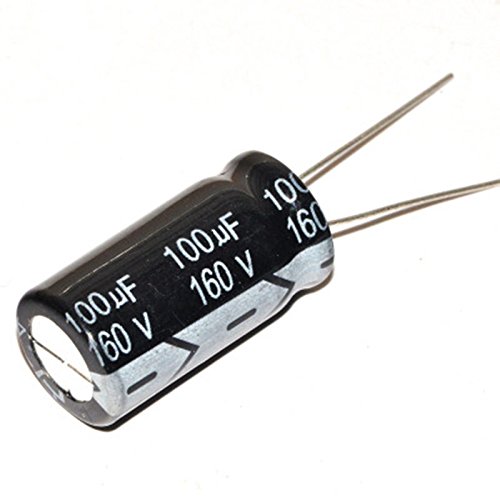 Picture of 5Pcs - 100uF 160V Capacitor RADIAL Electrolytic Capacitor 100uF Capacitor 160V 100uF Capacitor Radial Polarized Aluminum Electrolytic Capacitors 2 Pin Leads