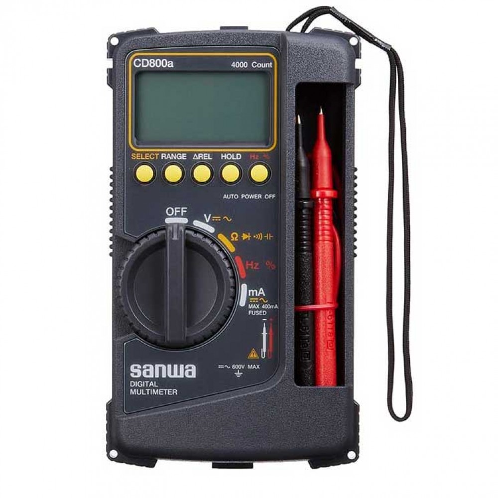 Picture of SANWA CD800A Digital Multimeter 4000 Count High Contrast With Tough Body Cover High Simulation Digital Multimeter CD800a Sanwa Tools & Testers