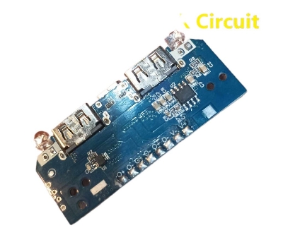 Picture of BLUE Type C Power Bank Circuit With LED Indicator & LED Light Input 5V 2A Type C Socket Output 5V 2A 1A Dual USB For 18650 Battery Charging Module 3.7V Battery