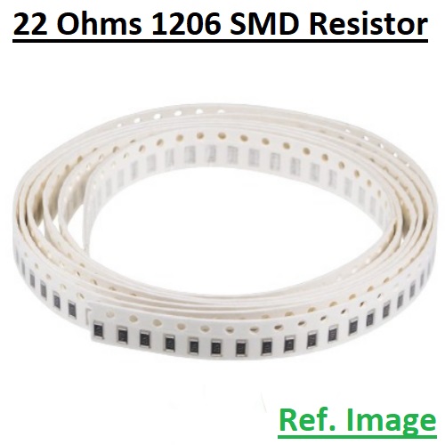 Picture of 15Pcs - SMD 22 Ohm Resistor 1206 Model Tolerance 5% Thick Film Chip Resistors SMD Resistor SMD 22 Ohm Resistor 1206 Resistor 2 Pin SMD Leads SMD 1206 Resistor 22 Ohm