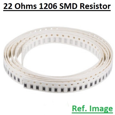 Picture of 15Pcs - SMD 22 Ohm Resistor 1206 Model Tolerance 5% Thick Film Chip Resistors SMD Resistor SMD 22 Ohm Resistor 1206 Resistor 2 Pin SMD Leads SMD 1206 Resistor 22 Ohm