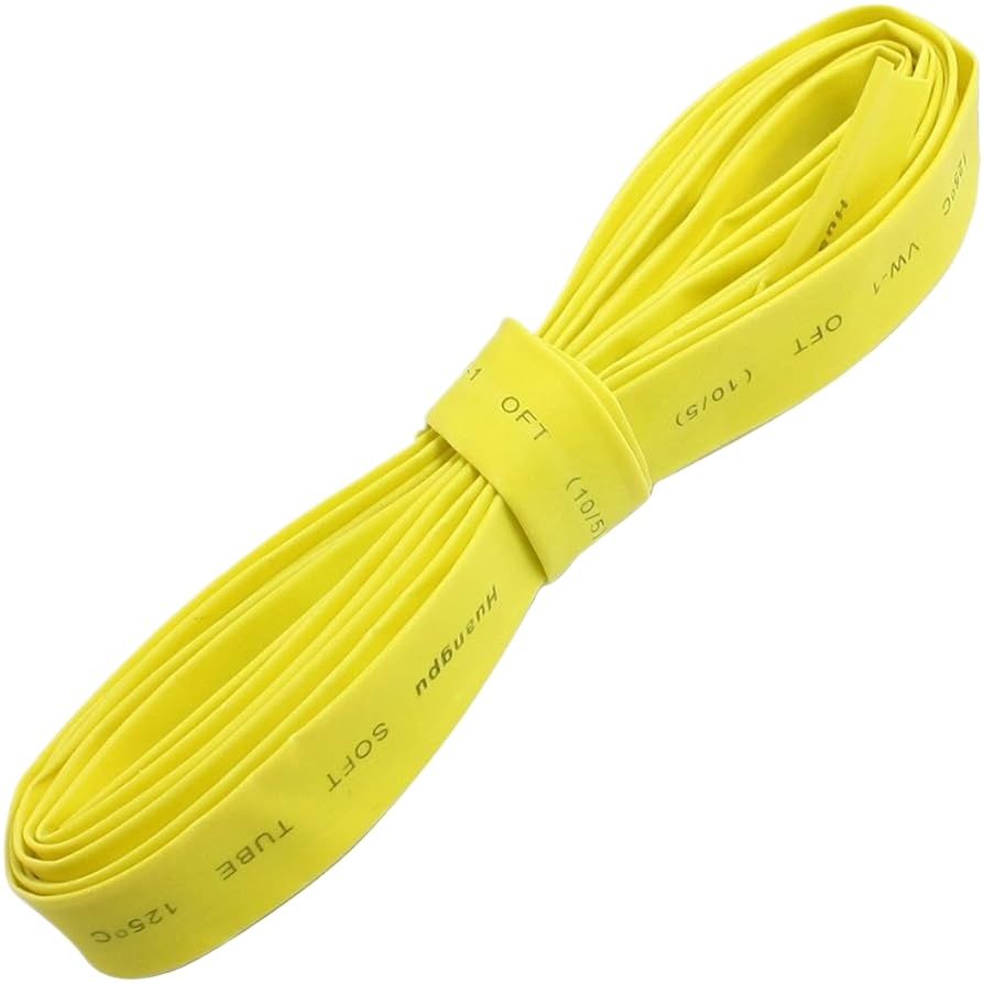 Picture of 2 Gauge - YELLOW 10mm Heat Shrink Tube 10mm Yellow Heatshrink Tube Shrinkable Wrap Wire Cables 10mm Heatshrink Tube 10mm Heat Tube For Cables Connector Repairs