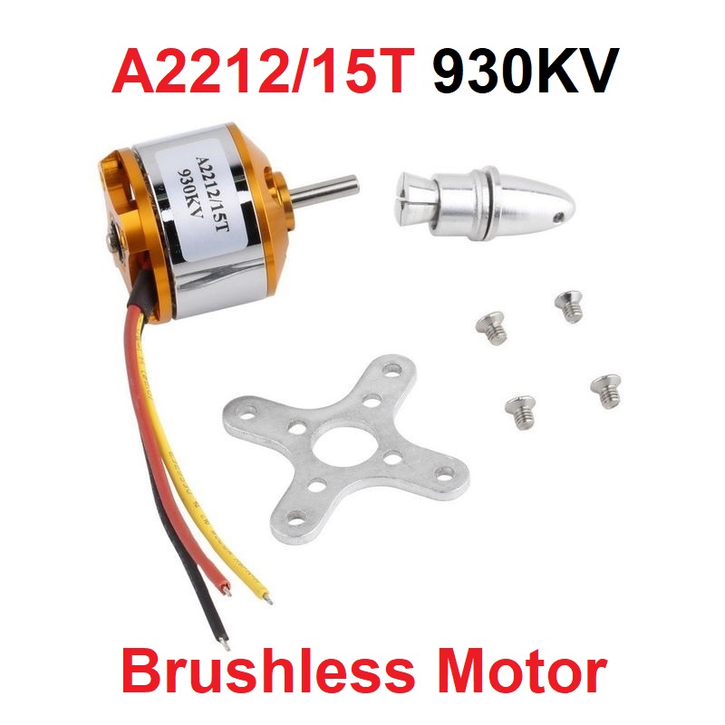 Picture of 930KV A2212 2212 15T 930KV Brushless Motor BLDC Motor 2-3S Motor With 3.5mm Male  Banana Plug Jack Fixed Wing