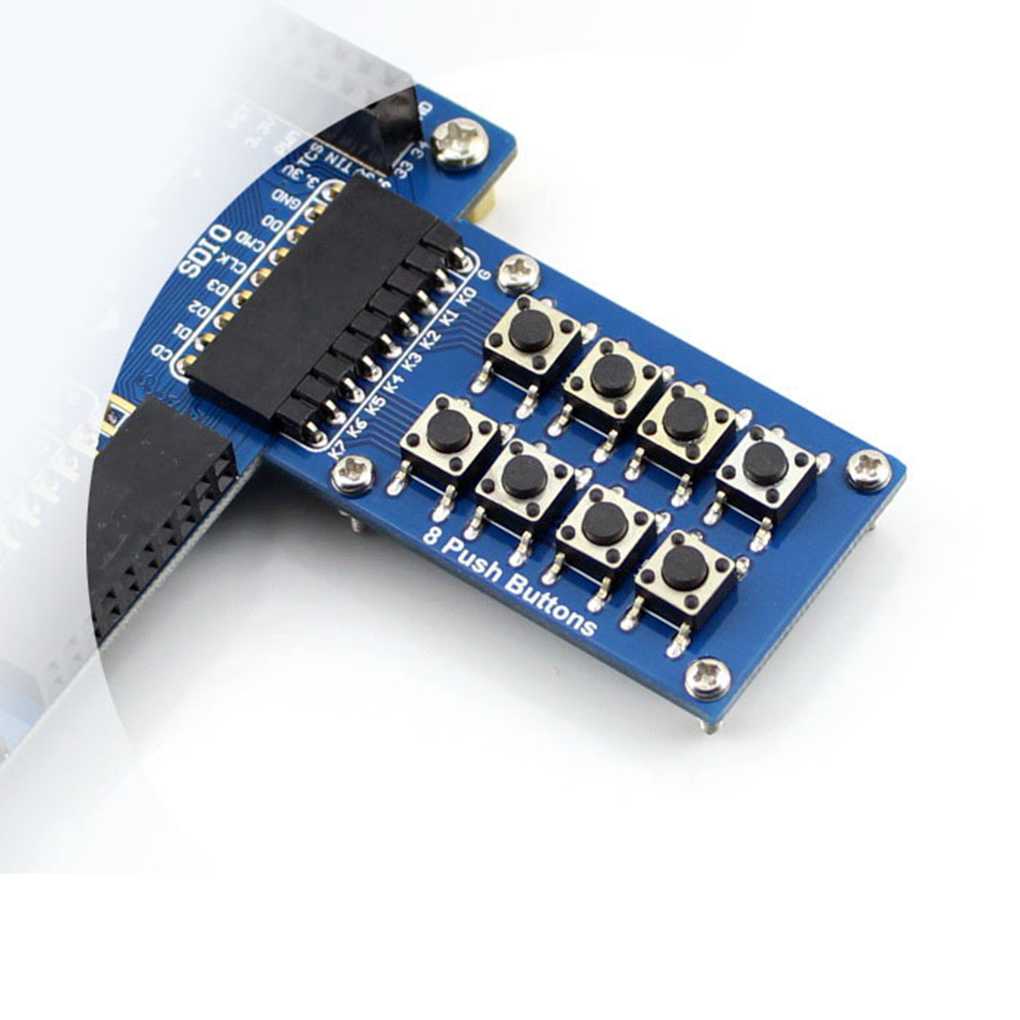 Picture of Tactile Switch Push Switch 2×4 Matrix 8 Keypad Keyboard Module 2×4 Matrix 8 Array Keyboard 8 Button Micro Switches Tactile Push Button Switch 8 Pin Header Leads