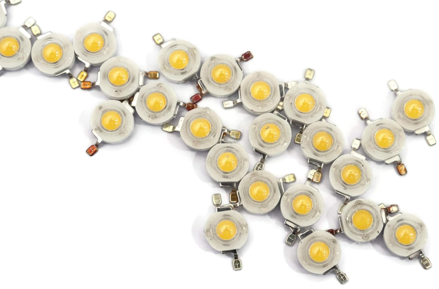 Picture of 10Pcs - WARM White 8mm Diameter WARM White Color 3W 3.7V Ultra Bright WARM White LED 3W COB LED SMD Chip 3.7V LED Light Bulbs WARM White Light 3W 3.7V COB LED Light WARM White Light
