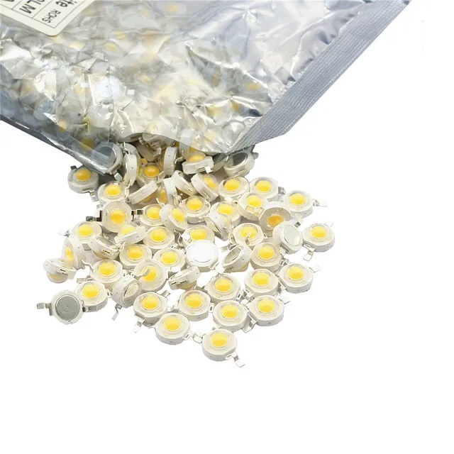 Picture of 50Pcs - WARM White 8mm Diameter WARM White Color 3W 3.7V Ultra Bright WARM White LED 3W COB LED SMD Chip 3.7V LED Light Bulbs WARM White Light 3W 3.7V COB LED Light WARM White Light