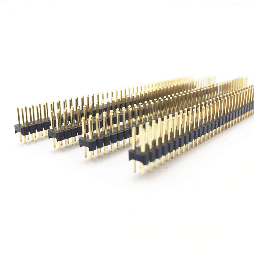 Picture of 2Pcs - MALE 40×2 ROW Male Header Pin 40×2 Straight Pins Single Row 2.54mm Pitch Double Pin Male Header Connector Cables Strip For Breadboard Friendly Male Header Adapters