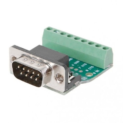 Picture of Male DB9 Breakout Board DB9 Male Connector Module DB9 Male Screw Terminal To RS232 RS485 Conversion Board 9 Pin 9 Hole DB9 Connector DB9 To Screw Terminal Adapters DB9 RS232 Connector DB9 Module Adapters