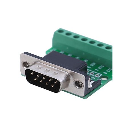 Picture of Male DB9 Breakout Board DB9 Male Connector Module DB9 Male Screw Terminal To RS232 RS485 Conversion Board 9 Pin 9 Hole DB9 Connector DB9 To Screw Terminal Adapters DB9 RS232 Connector DB9 Module Adapters
