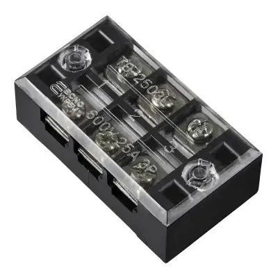 Picture of TB-2503 3P Double Row Terminal Block 600V 25A Terminal Block TB-2503 600V 25A 3P Double Row 3 Pin Terminal Block TB-2503 Terminal Block 600V 25A TB Series 3 Positions Ways Dual Row Barrier Screw Terminal Block Wire Cables Connector