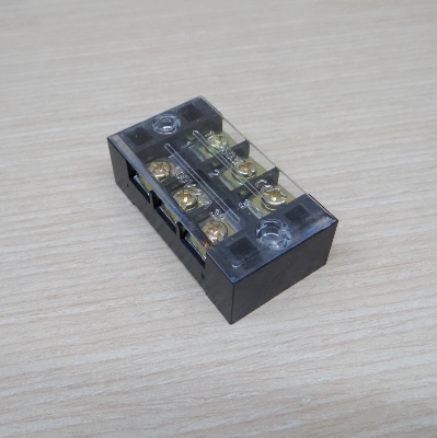 Picture of TB-2503 3P Double Row Terminal Block 600V 25A Terminal Block TB-2503 600V 25A 3P Double Row 3 Pin Terminal Block TB-2503 Terminal Block 600V 25A TB Series 3 Positions Ways Dual Row Barrier Screw Terminal Block Wire Cables Connector