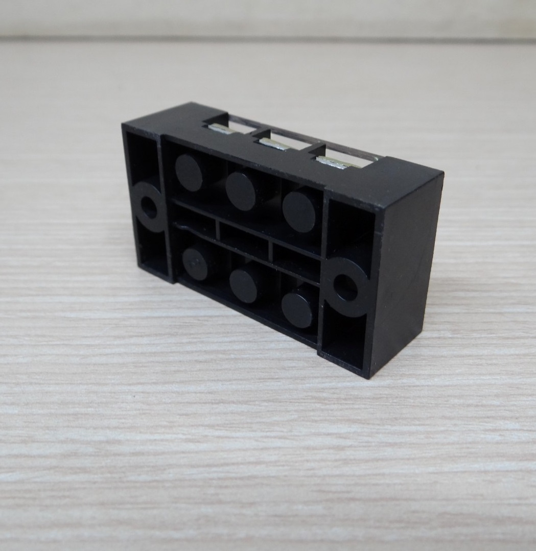 Picture of TB-2503 3P Double Row Terminal Block 600V 25A Terminal Block TB-2503 600V 25A 3P Double Row 3 Pin Terminal Block TB-2503 Terminal Block 600V 25A TB Series 3 Positions Ways Dual Row Barrier Screw Terminal Block Wire Cables Connector
