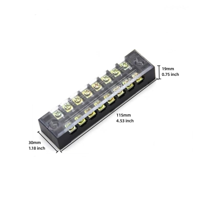Picture of TB-2508 8P Double Row Terminal Block 600V 25A Terminal Block TB-2508 600V 25A 8P Double Row 8 Pin Terminal Block TB-2508 Terminal Block 600V 25A TB Series 8 Positions Ways Dual Row Barrier Screw Terminal Block Wire Cables Connector