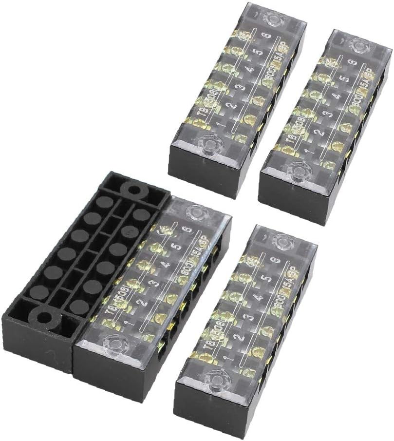 Picture of TB-1506 6P Double Row Terminal Block 600V 15A Terminal Block TB-1506 600V 15A 6P Double Row 6 Pin Terminal Block TB-1506 Terminal Block 600V 15A TB Series 6 Positions Way Wire Cables Connector
