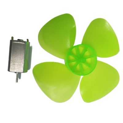 Picture of 4 Blade Fan With 180 Motor 3.7V Motor 180 DC Motor Strong Magnetic Motor 3.7V DC Motor 180 Motor Propeller 180 Motor Fan For Mini Fans Making Purpose 180 Motor With Fan 3.7V 180 Motor