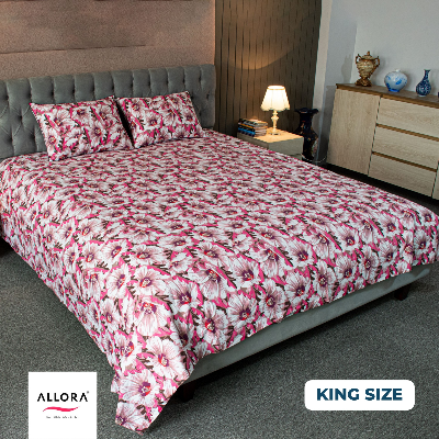 China Rose Printed Allora Bed Sheet – Pink ALLORA BDonline shop bangladeshothoba.com