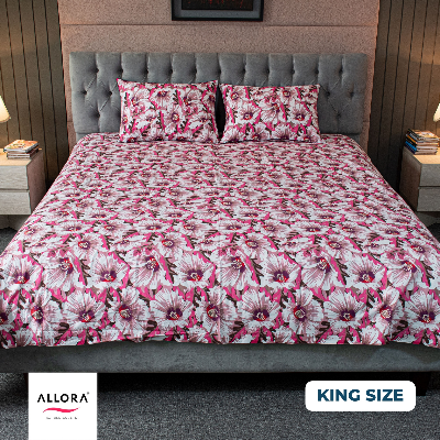 China Rose Printed Allora Bed Sheet – Pink ALLORA BDonline shop bangladeshothoba.com