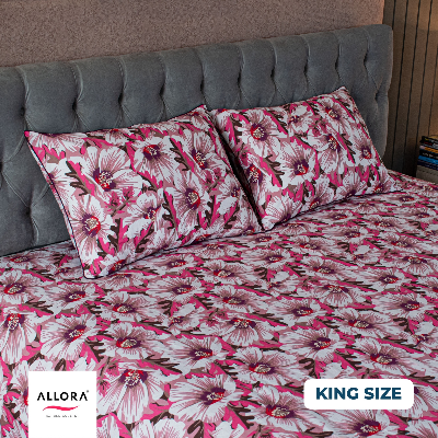 China Rose Printed Allora Bed Sheet – Pink ALLORA BDonline shop bangladeshothoba.com