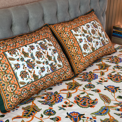 Blossom Dreams Printed Allora Bed Sheet – Bottle Green ALLORA BDonline shop bangladeshothoba.com