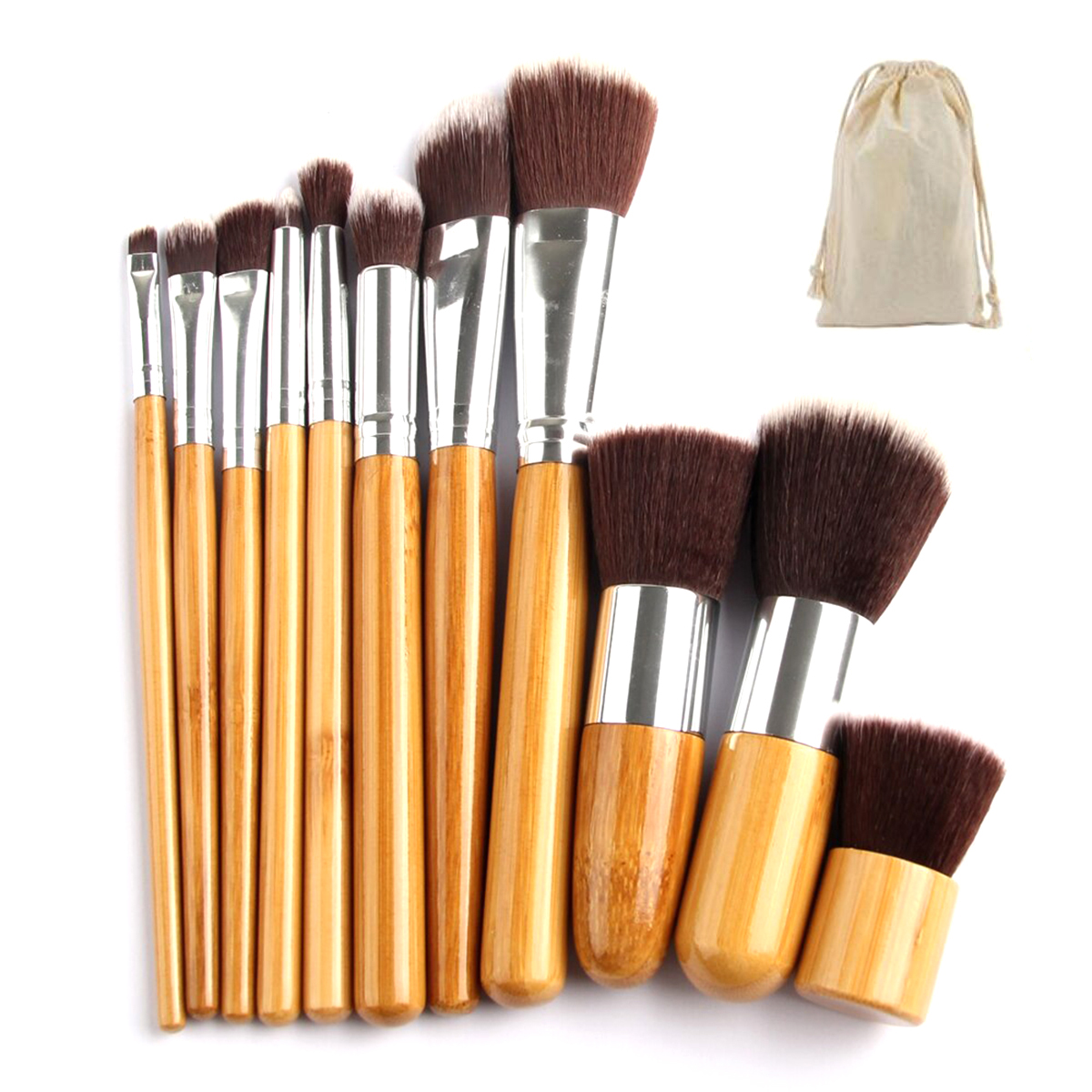 Picture of Professional Bamboo Makeup Brush Set - 11 Pcs