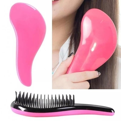 Picture of Hair Brush Shampoo Massage Brush, Tangle Teaser Hair Comb Scalp Care Brush With Soft Silicone Bristles Scalp Massager for Hair care - 1 Piece- [ Multicolour ]